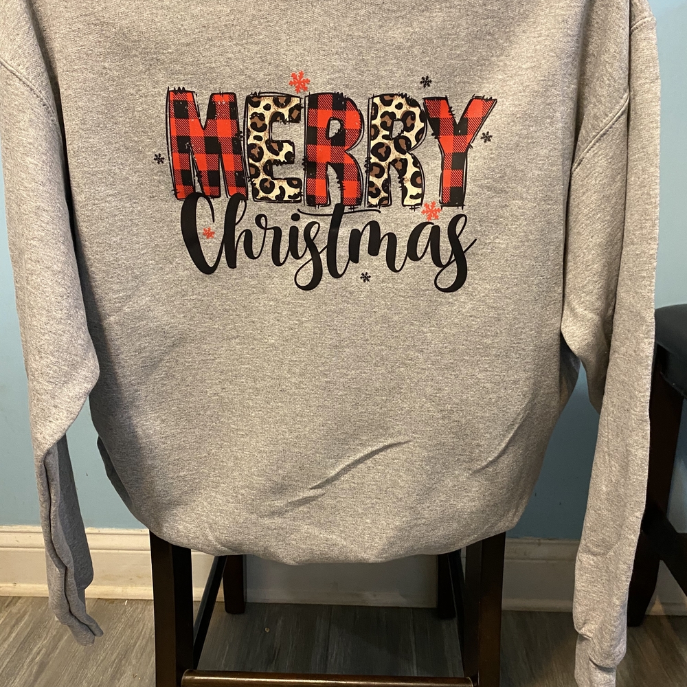 Gray Merry Christmas Sweatshirt